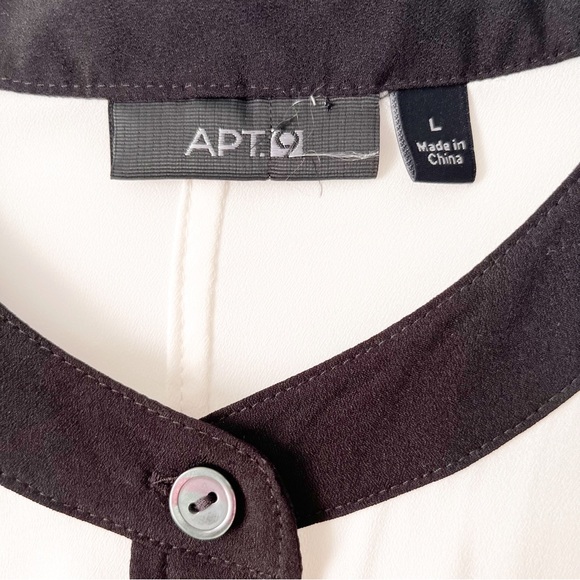 NWT Apt. 9 White & Black Long Sleeve with Epaulets - Picture 4 of 5